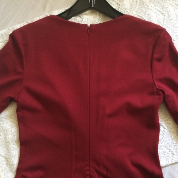Lafayette 148 Red Pleated Crossover Bodice Dress 8 - Picture 2 of 13